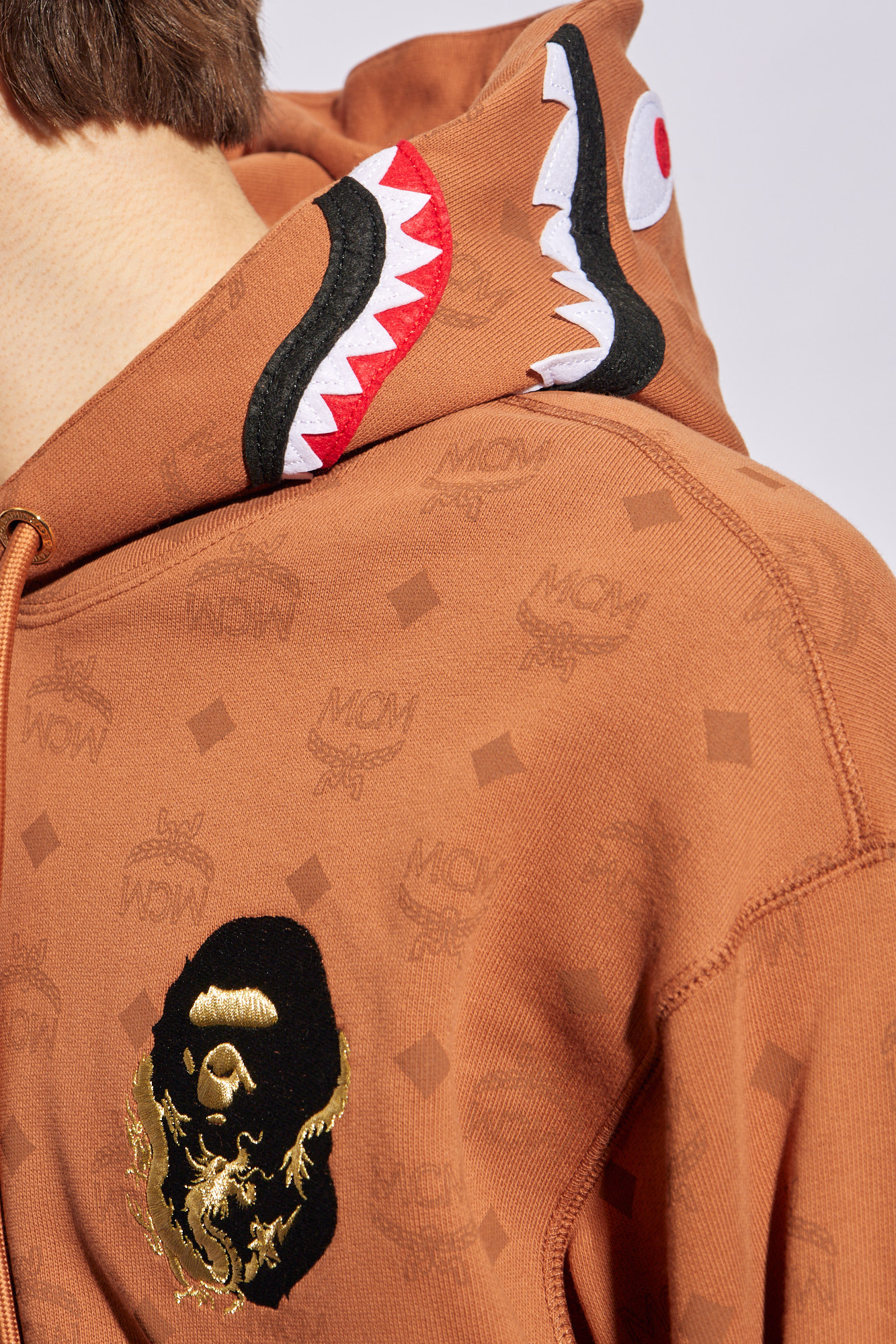 Brown MCM X BAPE MCM Semicouture gradient effect long sleeve shirt StasanetShops Thailand